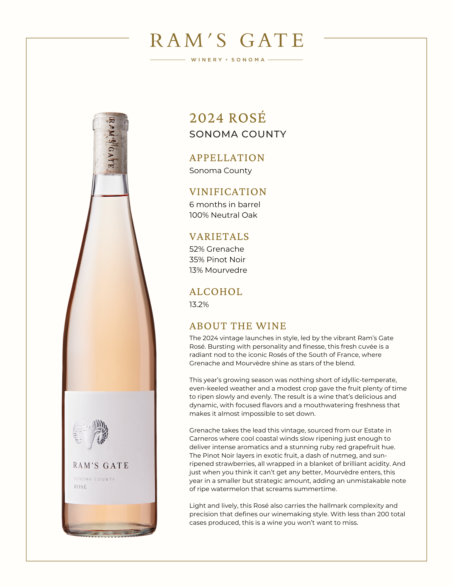 2024 Rose, Sonoma County | Ram's Gate Winery